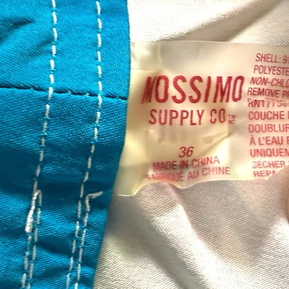 Mossimo Supply‎ Co. Board Shorts Men's Size 36 Torquise Swim Trunks Drawstring